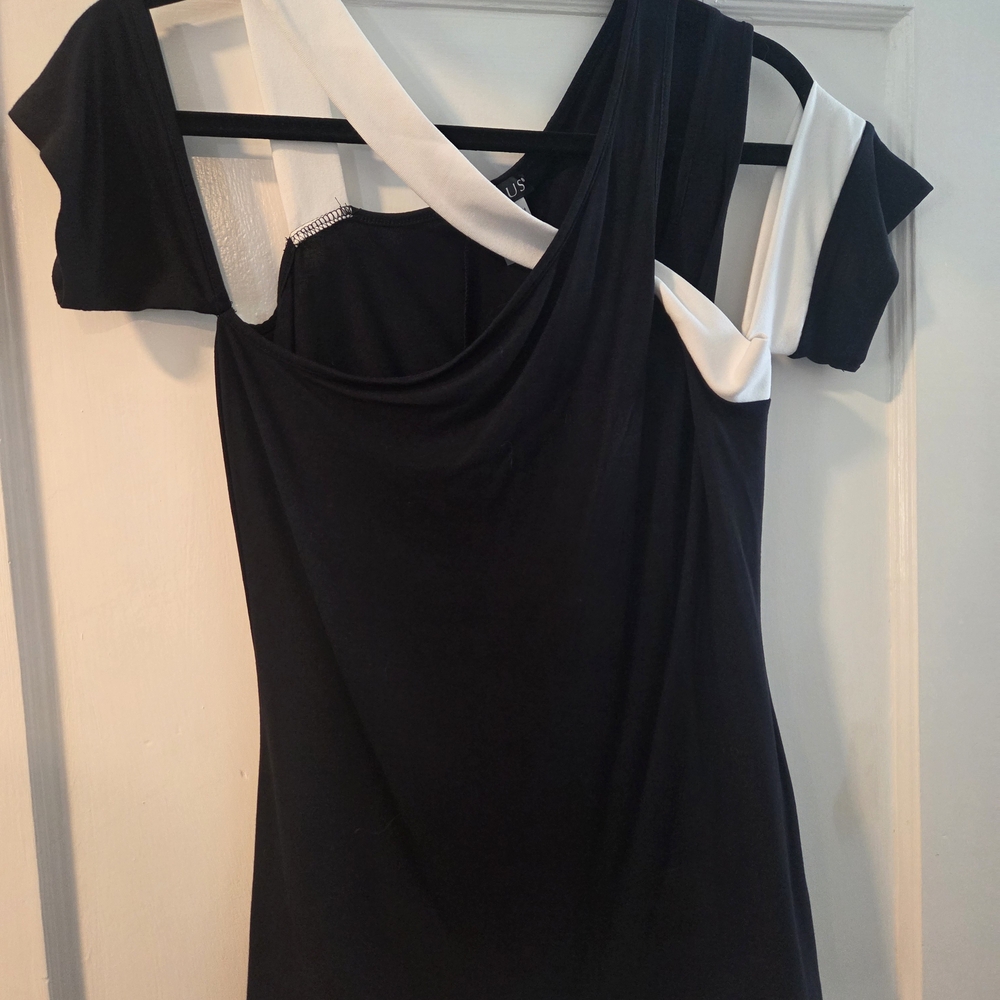 Black and White Off-Shoulder Top